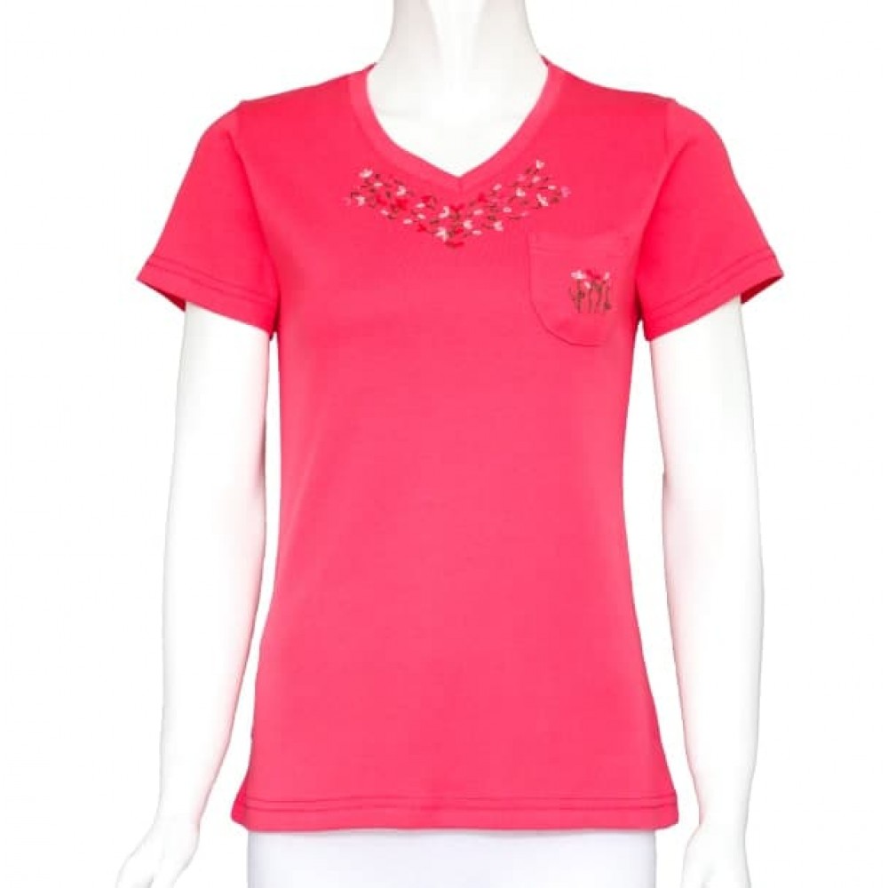 بلوز زنانه یقه هفت جیب دار گلدوزی