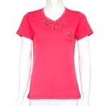 بلوز زنانه یقه هفت جیب دار گلدوزی