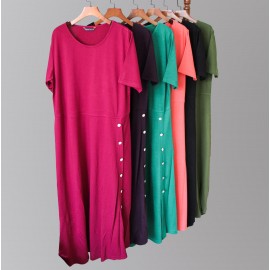 پیراهن زنانه بلند راست‌دکمه