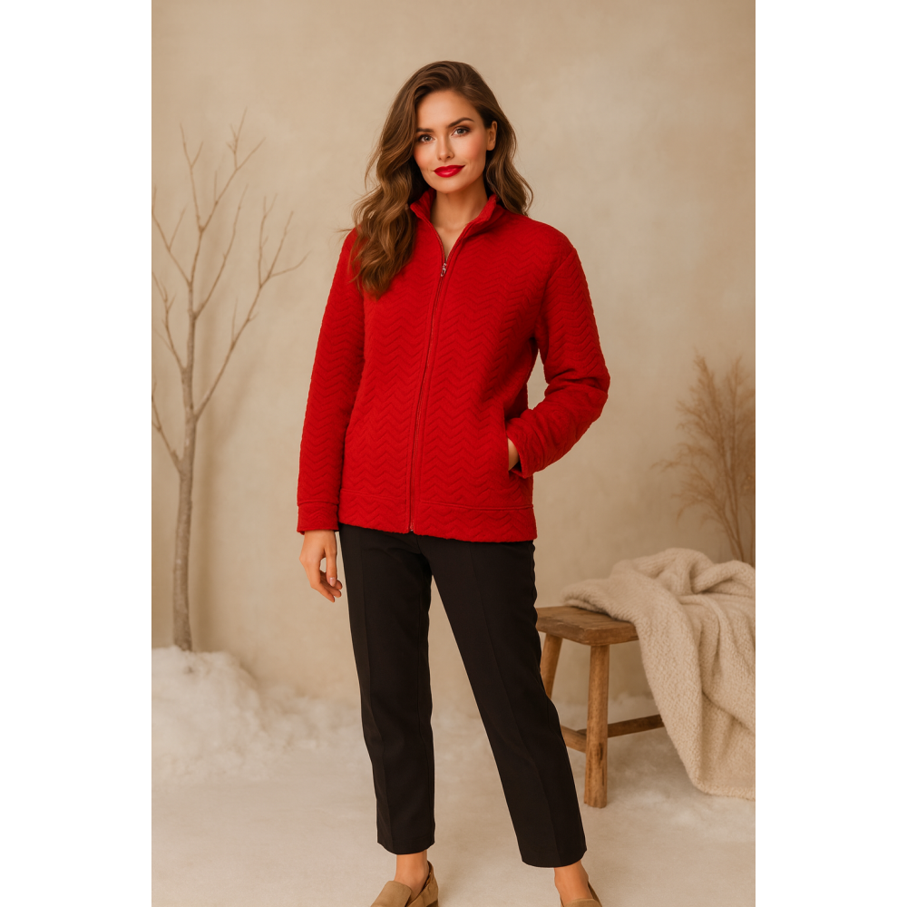 سوئیشرت زنانه یقه فرنچی ژاکارد