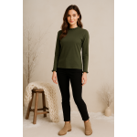 بلوز زنانه یقه چیندار تک‌دکمه