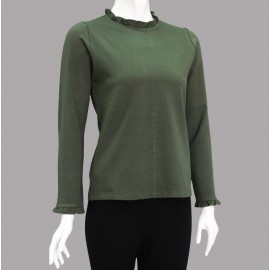 بلوز زنانه یقه چیندار تک‌دکمه