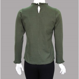 بلوز زنانه یقه چیندار تک‌دکمه