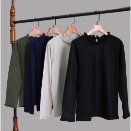 بلوز زنانه یقه چیندار تک‌دکمه