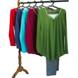 بلوز شلوار زنانه یقه گیپور روبان دوزی