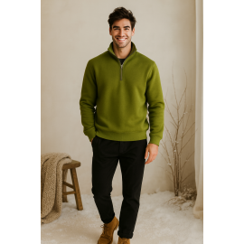 سویشرت مردانه نیم زیپ پشت کرکی – ترکیبی از راحتی، گرما و طراحی مدرن
