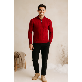 بلوز مردانه یقه ایستاده نیم زیپ مارپیچ – راحتی و جذابیت در یک طراحی